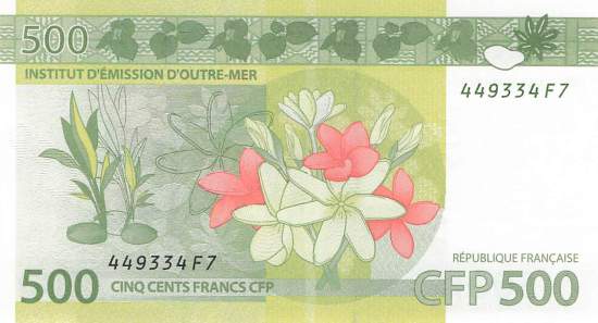500 Francs French pacific territories p5b